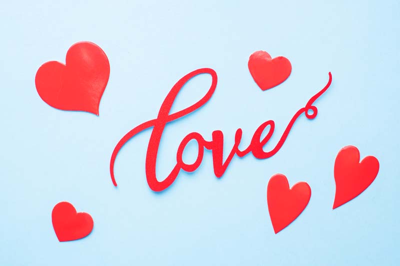دانلود عکس قلب ها با نوشته love