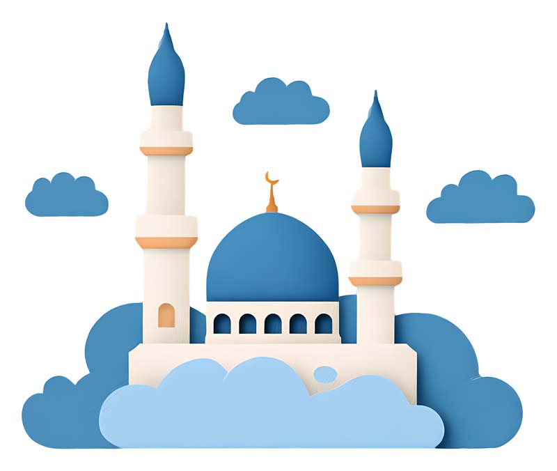 دانلود طرح گرافیکی مسجد سفید و آبی
