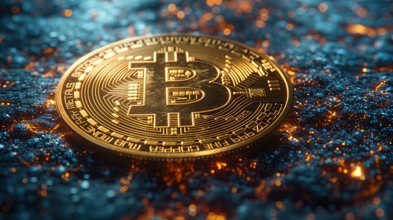 عکس بیت کوین روی زمین شبه آتشین