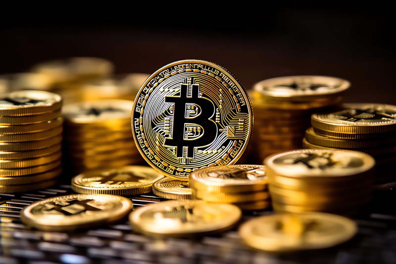 عکس بیت کوین رو سطوح استیل