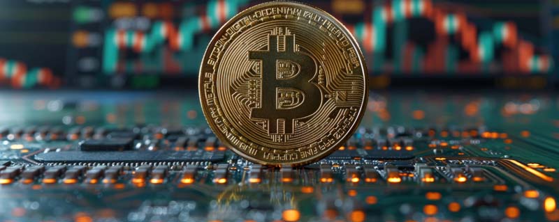 عکس بیت کوین با پس زمینه مدار
