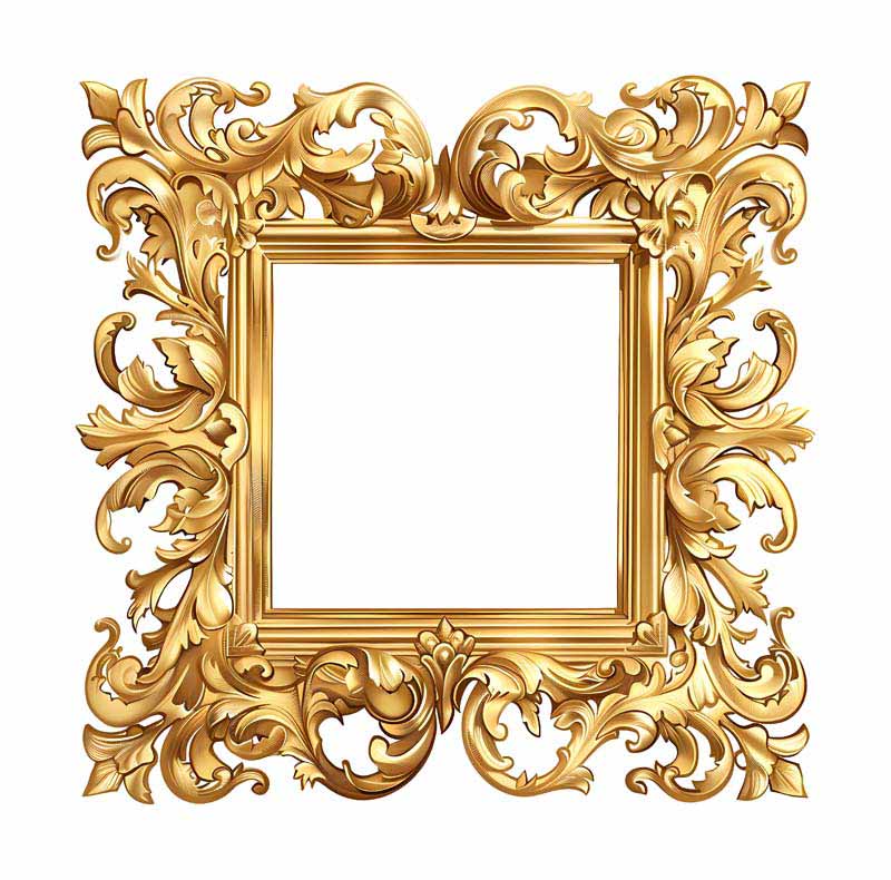 طرح باکیفیت قاب طلایی با حاشیه پهن