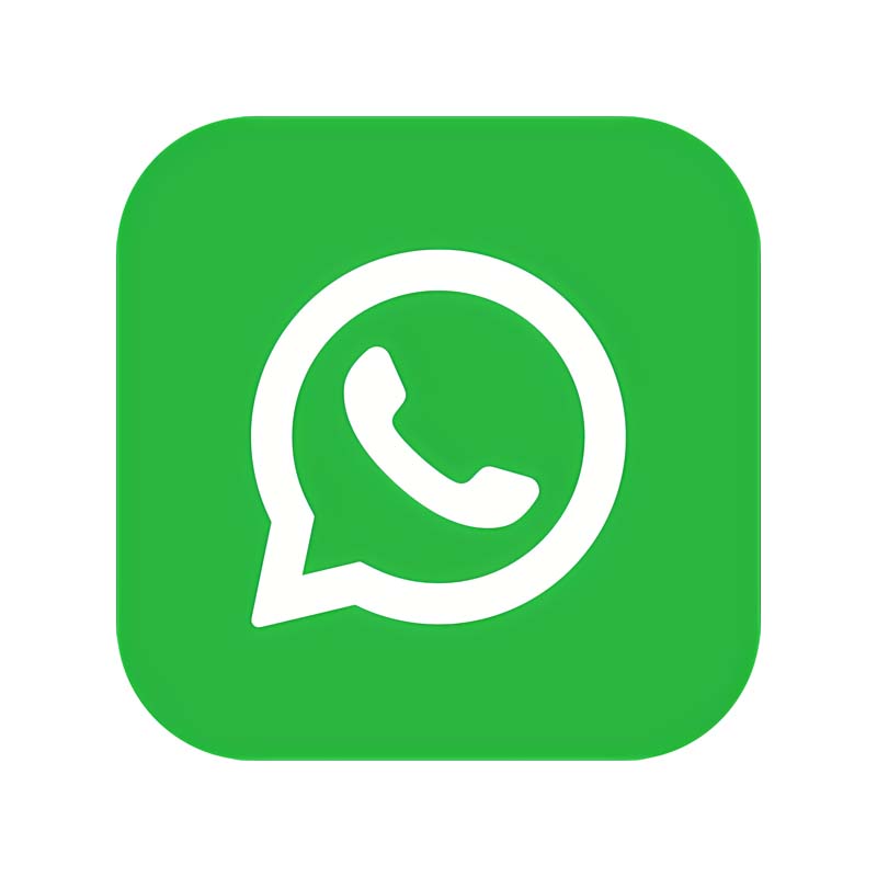 طرح آیکون پیامرسان واتساپ مربع سبز رنگ