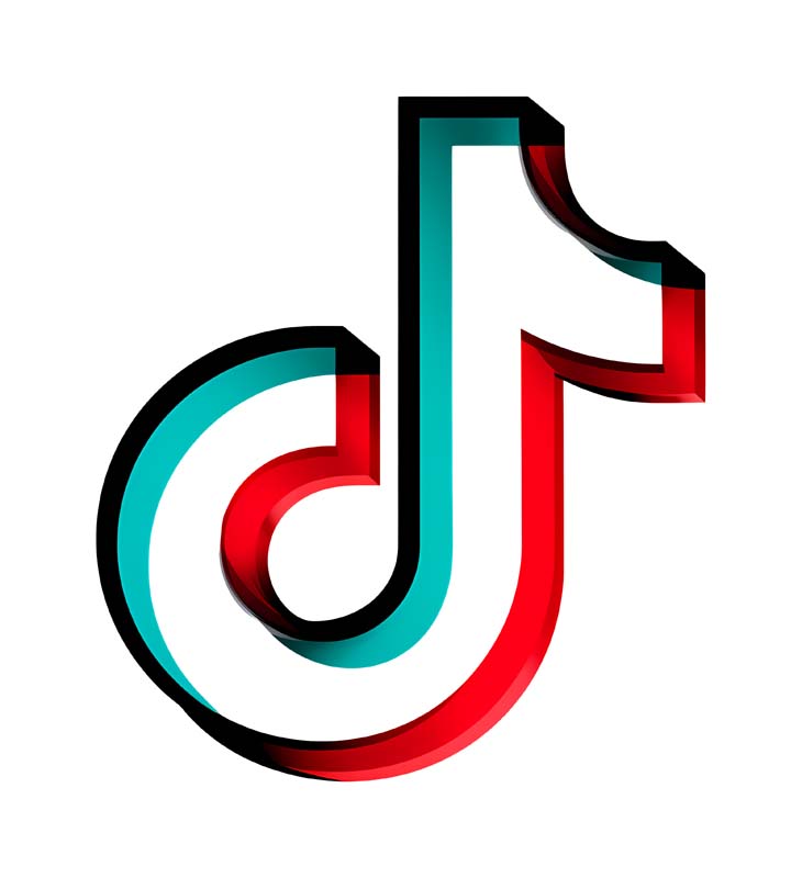 آیکون برنامه تیک تاک سه رنگ