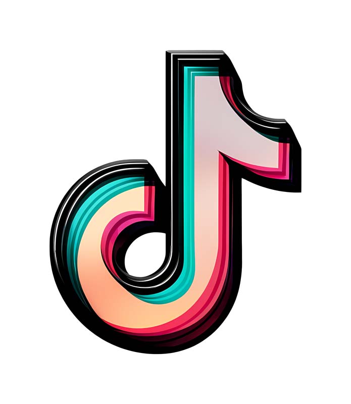 آیکون گرافیکی برنامه تیک تاک نارنجی و طوسی