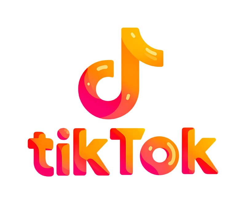 آیکون گرافیکی برنامه تیک تاک با نوشته نارنجی