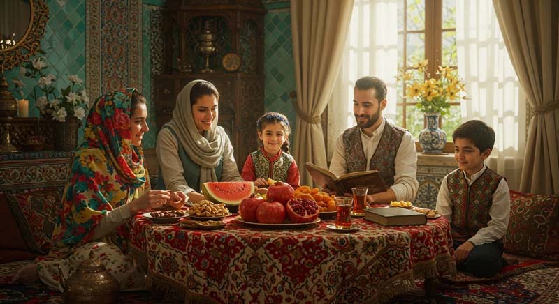 تصویر لارج فرمت یلدای خانوادگی زیبا
