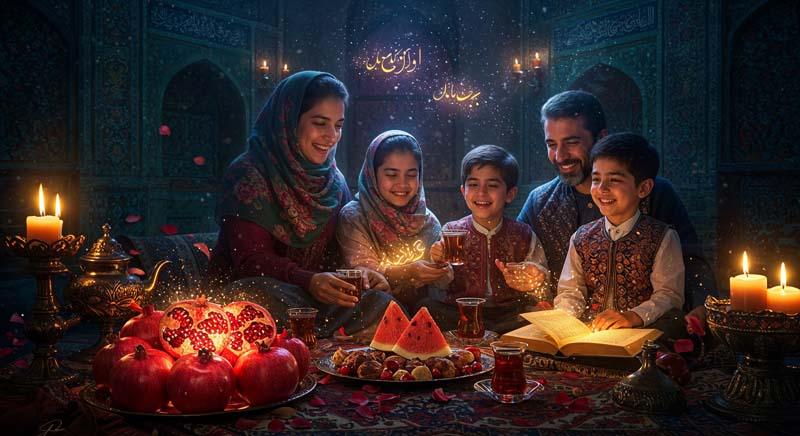دانلود تصویر گرافیکی یلدای خانوادگی