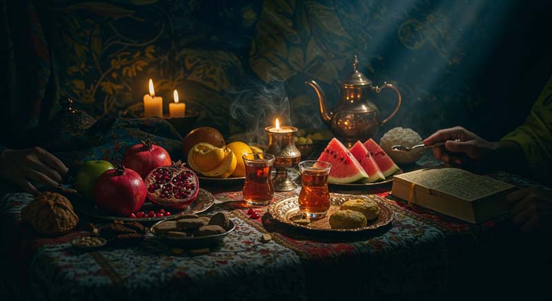 دانلود عکس گرافیکی باکیفیت یلدا در تاریکی