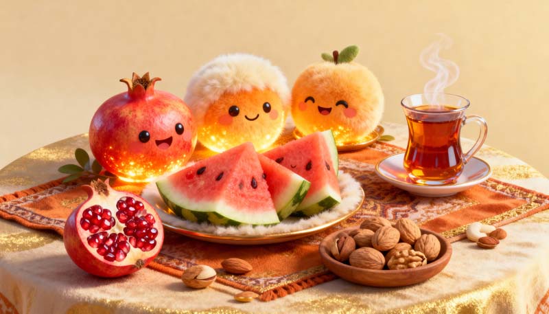 دانلود تصویر باکیفیت هنری سفره یلدا زیبا