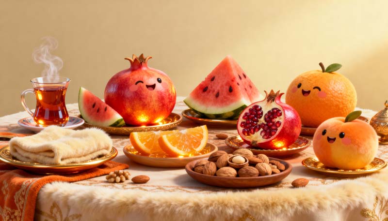 دانلود تصویر باکیفیت هنری سفره یلدا کوچک