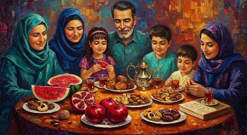 دانلود تصویر لارج فرمت هنری سفره یلدا