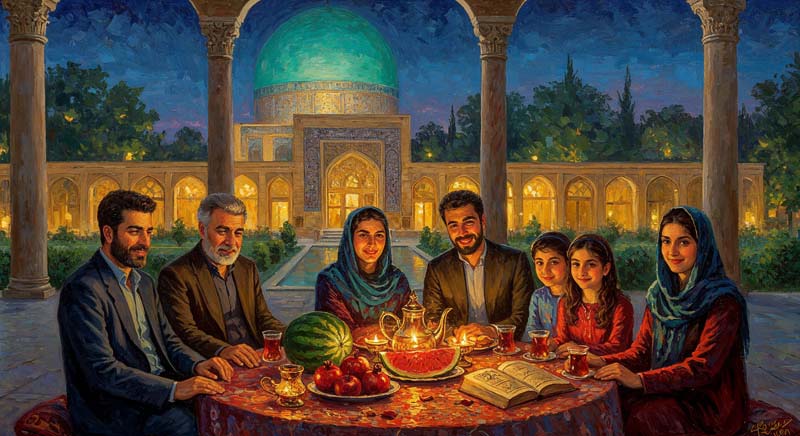 دانلود تصویر لارج فرمت هنری شب یلدا باستانی