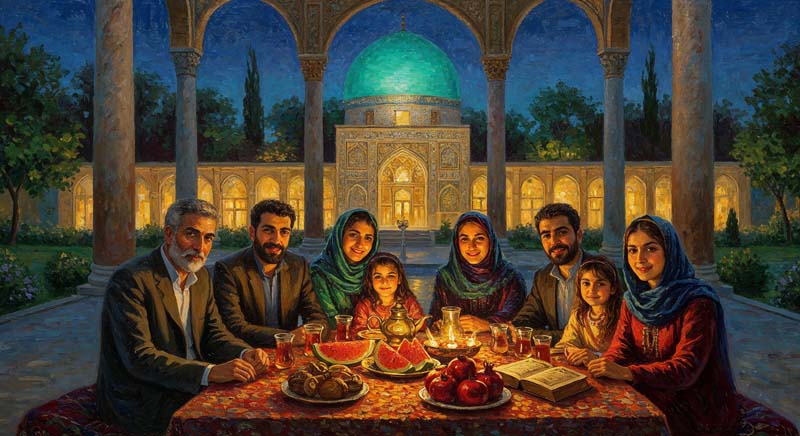دانلود تصویر هنری شب یلدا سنتی