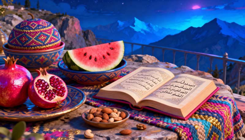 دانلود تصویر با کیفیت نقاشی سفره یلدا کوچک