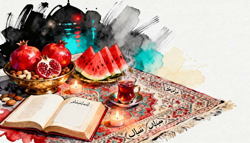 دانلود تصویر باکیفیت نقاشی سفره یلدا