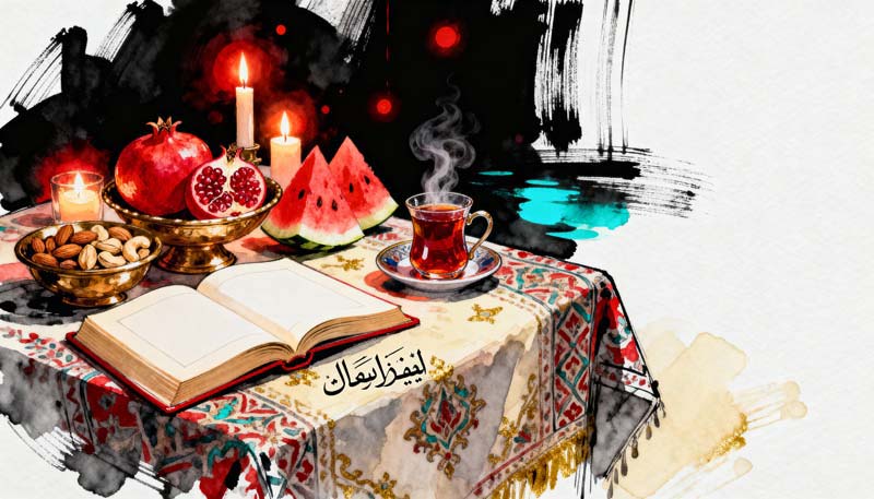 دانلود تصویر باکیفیت نقاشی سفره یلدا قدیمی