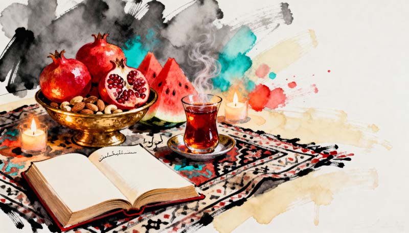 دانلود تصویر گرافیکی نقاشی سفره یلدا