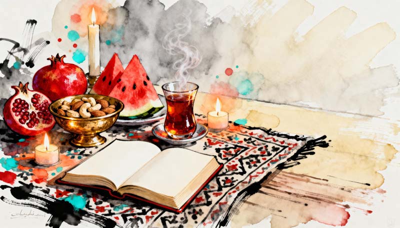 دانلود تصویر گرافیکی نقاشی یلدا