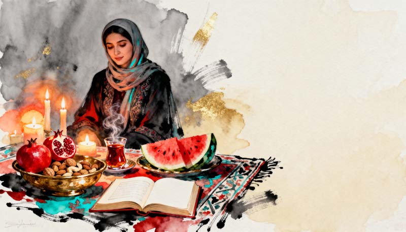 دانلود تصویر گرافیکی نقاشی یلدا زیبا