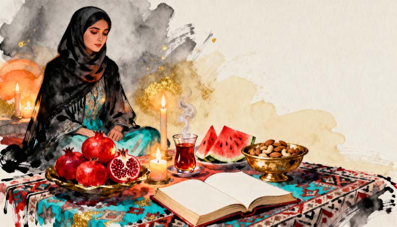 تصویر گرافیکی نقاشی یلدا