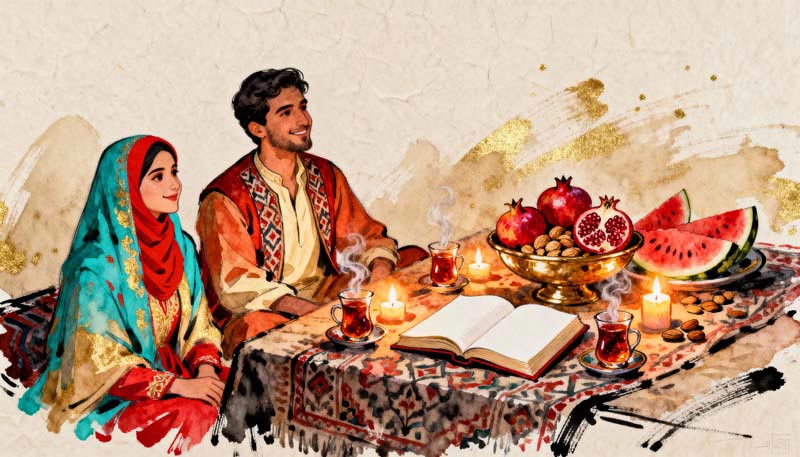 تصویر گرافیکی نقاشی یلدا عاشقان