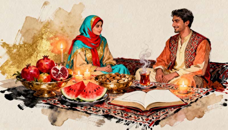 تصویر گرافیکی یلدا رومانتیک