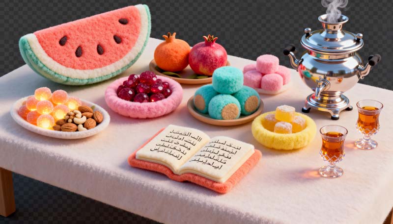 تصویر گرافیکی یلدا کارتونی