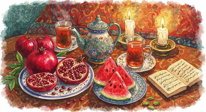 دانلود تصویر گرافیکی سفره یلدا