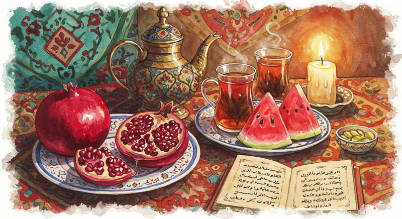 دانلود تصویر گرافیکی سفره یلدا کوچک