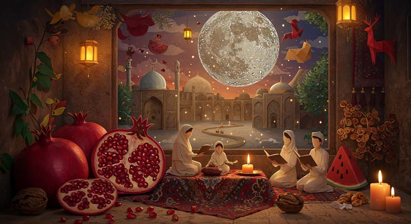 دانلود تصویر گرافیکی جشن یلدا فانتزی