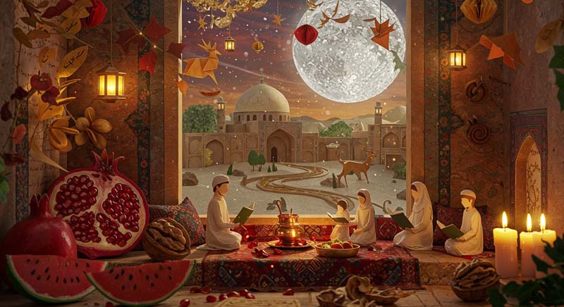 دانلود تصویر گرافیکی جشن یلدا ایرانی