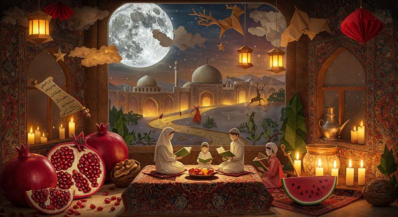 دانلود تصویر گرافیکی جشن یلدا زیبا