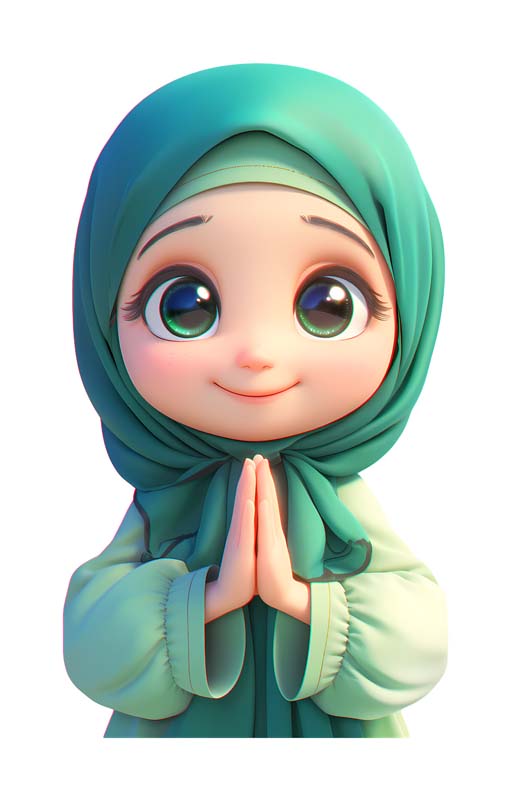 دانلود طرح زیبای گرافیکی دختر با مزه محجبه در حال دعا