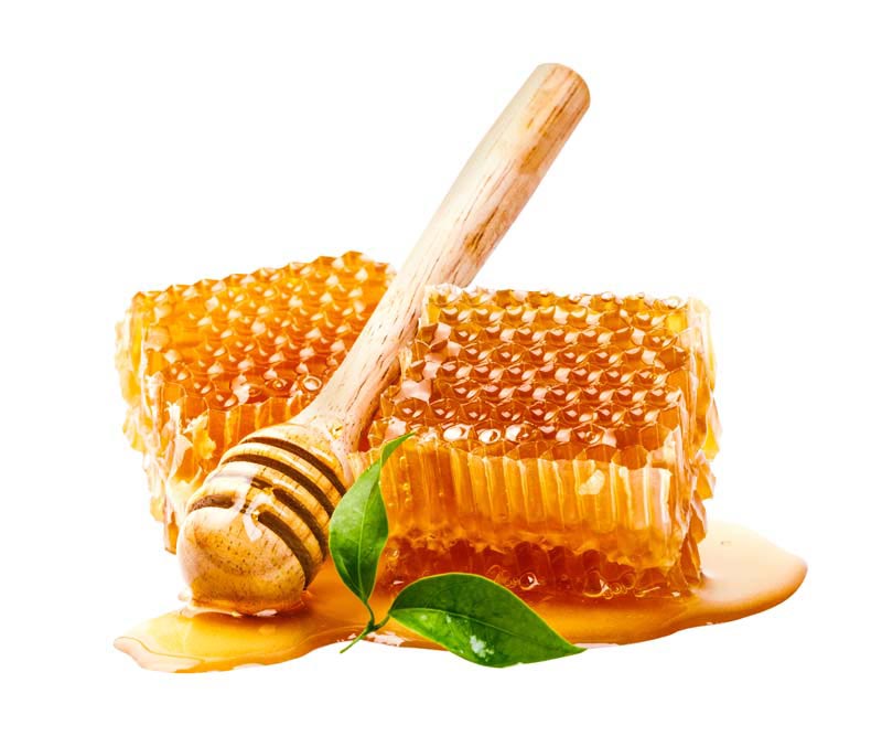 طرح دوربری شده عسل و قاشق عسل