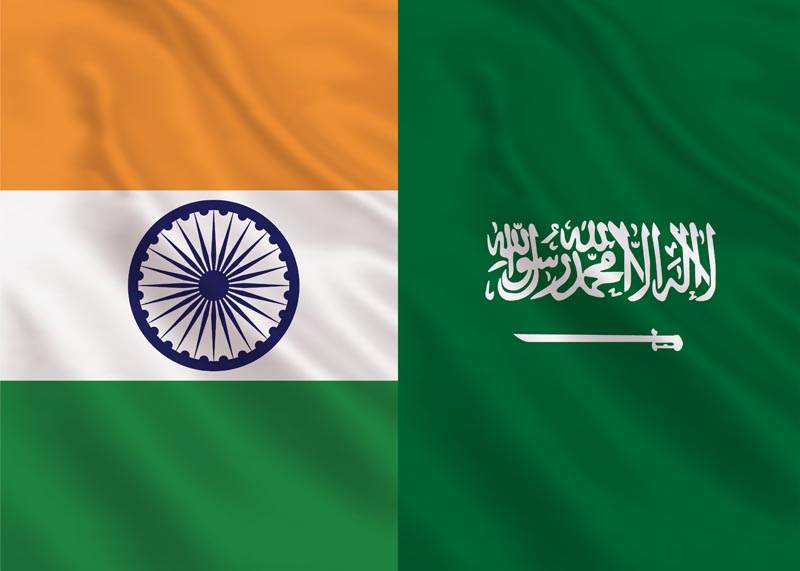 طرح لایه باز پس زمینه پرچم عربستان و هندوستان