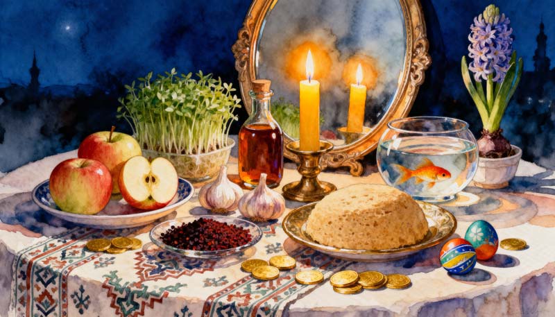 تصویر گرافیکی سفره هفت سین