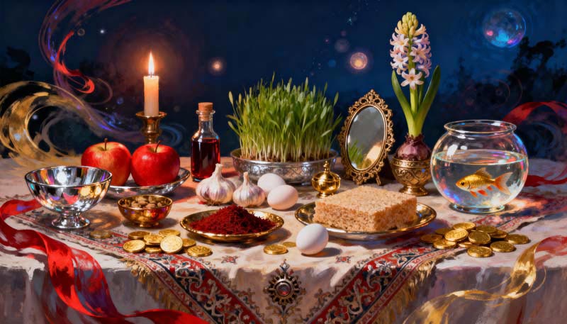 تصویر گرافیکی سفره سال نو