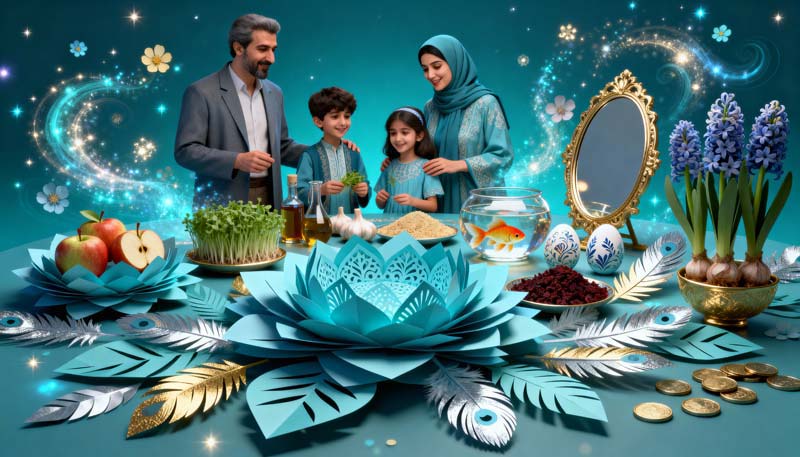 دانلود تصویر گرافیکی سفره هفت سین لوکس