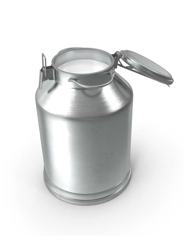 طرح دوربری شده از سطل شیر