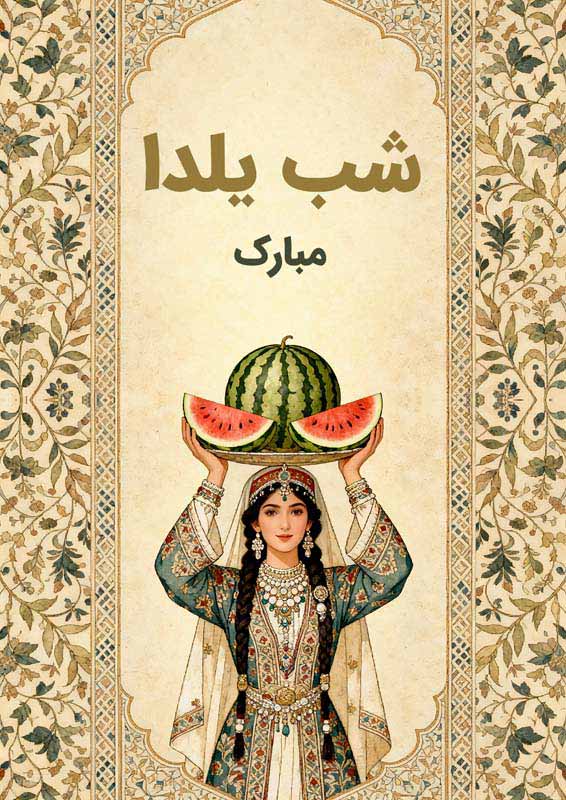 طرح لایه باز پس زمینه شب یلدای سنتی
