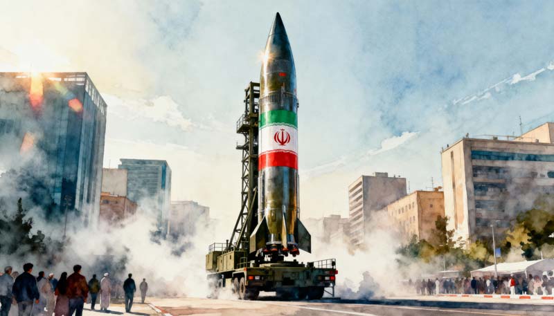 دانلود عکس گرافیکی موشک ایران وسط شهر