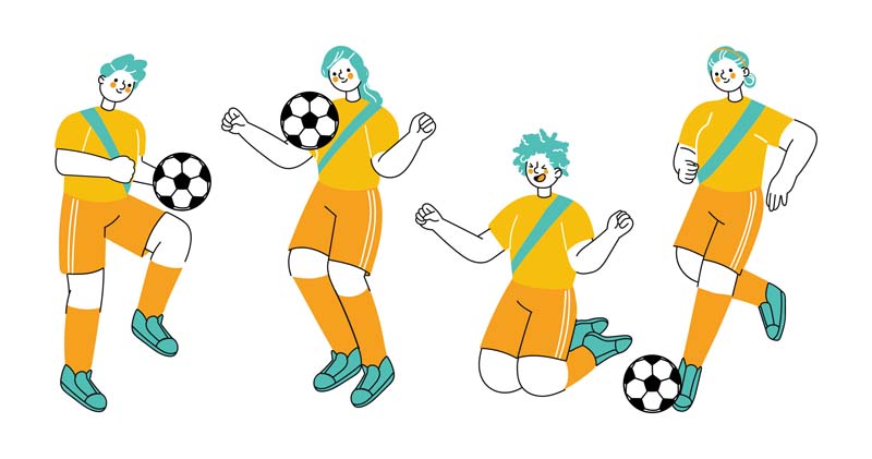 دانلود وکتور مفهومی مجموعه بازی فوتبال حرفه ای