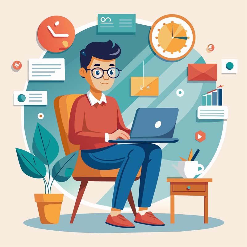 دانلود وکتور مفهومی کار اینترنتی