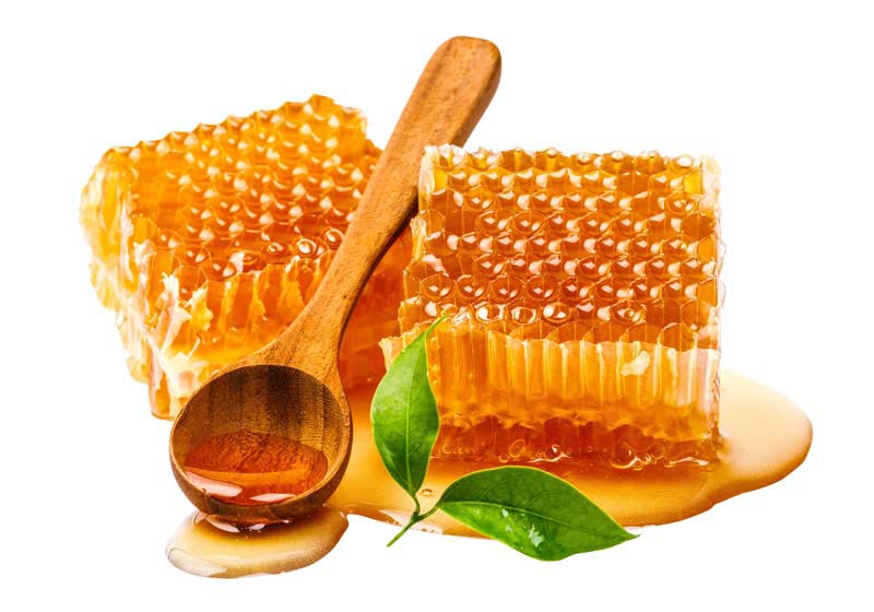 طرح دوربری شده عسل با قاشق عسل