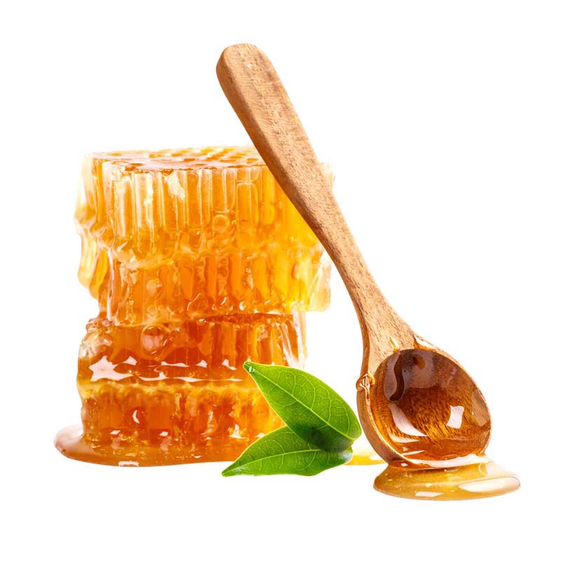 طرح دوربری شده از تکه های عسل روی هم
