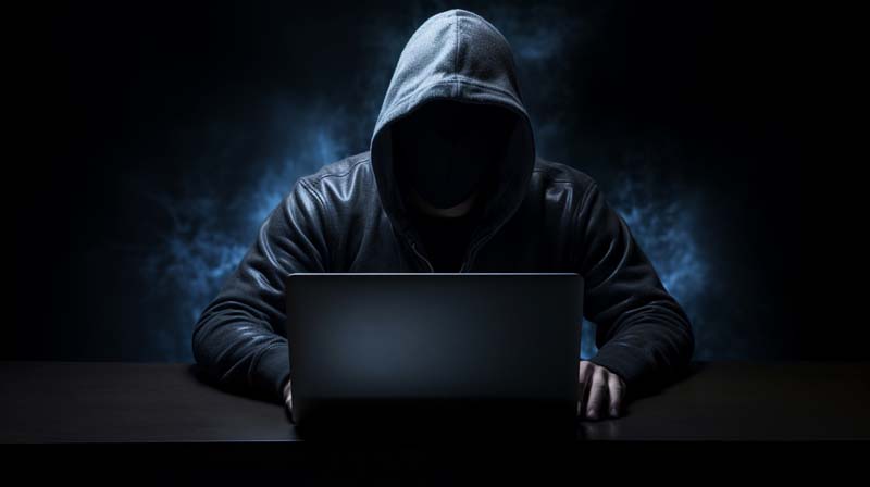 دانلود تصویر با کیفیت هکر پشت لپ تاپ