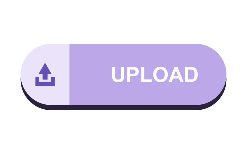 طرح لایه باز دکمه بنفش آپلود