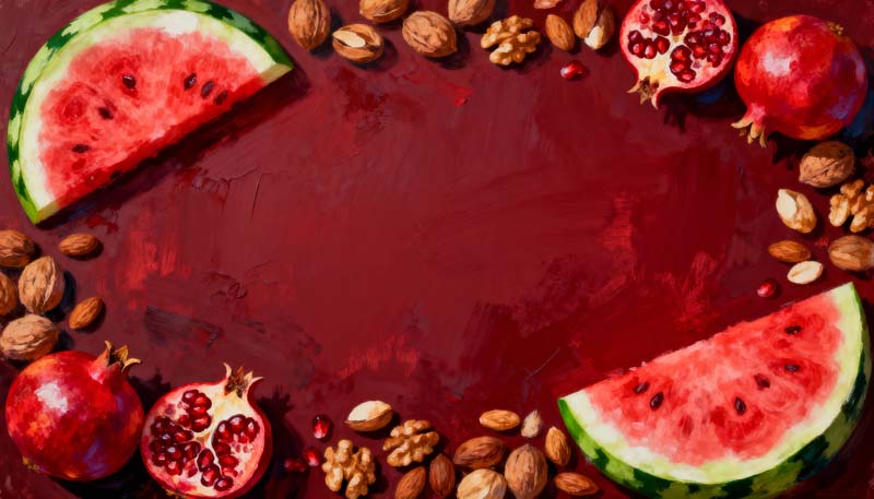 دانلود عکس پس زمینه نقاشی یلدا