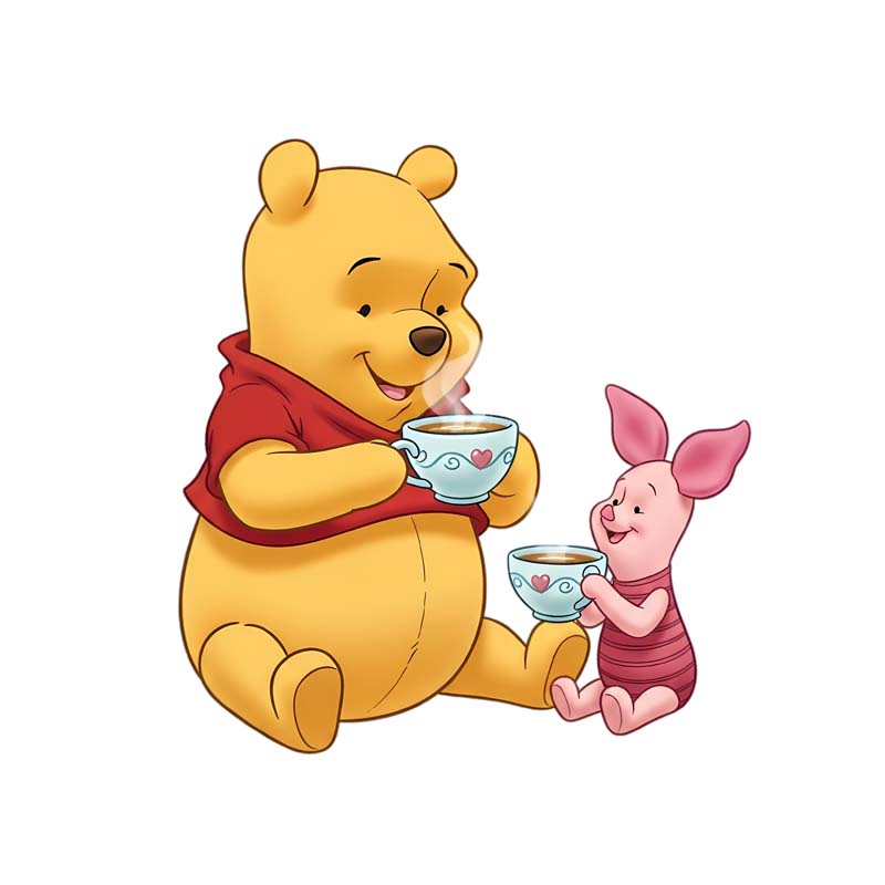 دانلود طرح وینی پو و پیگلت در حال خوردن چای